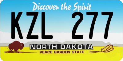 ND license plate KZL277
