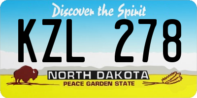 ND license plate KZL278