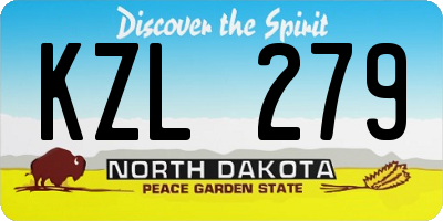 ND license plate KZL279