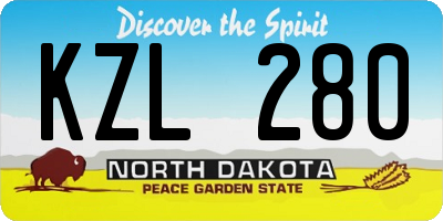 ND license plate KZL280