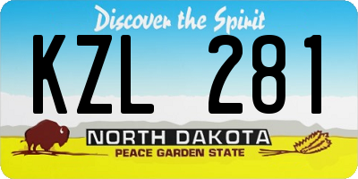 ND license plate KZL281