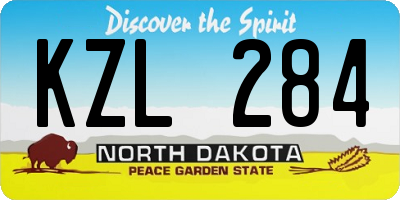 ND license plate KZL284