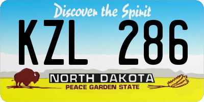 ND license plate KZL286