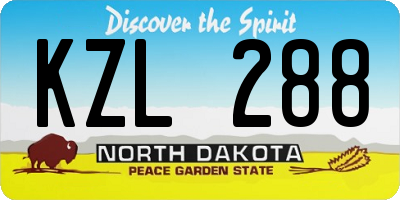 ND license plate KZL288