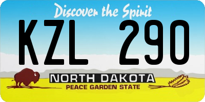 ND license plate KZL290