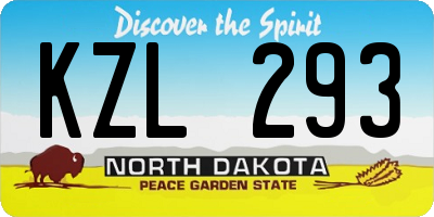 ND license plate KZL293