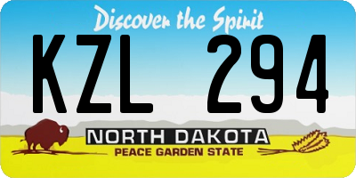 ND license plate KZL294