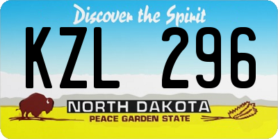 ND license plate KZL296