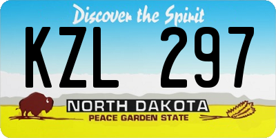 ND license plate KZL297