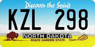 ND license plate KZL298