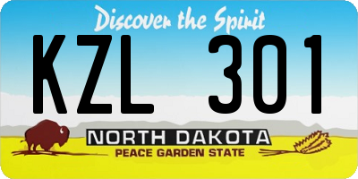 ND license plate KZL301
