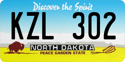 ND license plate KZL302