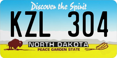 ND license plate KZL304