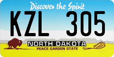 ND license plate KZL305