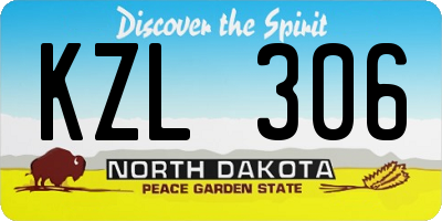 ND license plate KZL306