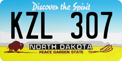 ND license plate KZL307