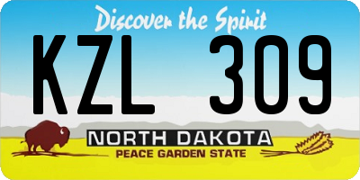 ND license plate KZL309