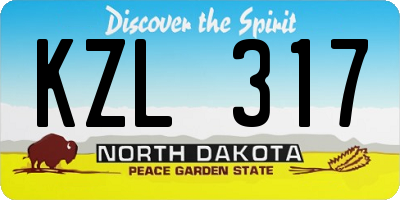 ND license plate KZL317
