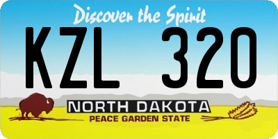 ND license plate KZL320
