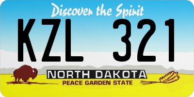 ND license plate KZL321