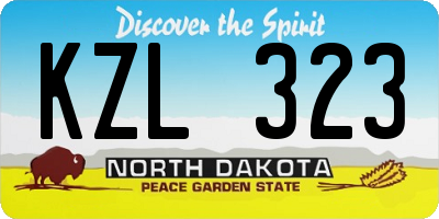 ND license plate KZL323