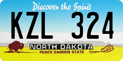ND license plate KZL324
