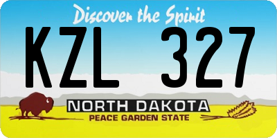 ND license plate KZL327