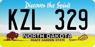 ND license plate KZL329