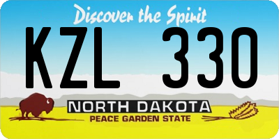 ND license plate KZL330