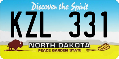 ND license plate KZL331