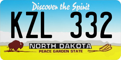 ND license plate KZL332