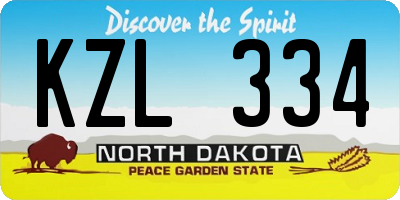 ND license plate KZL334