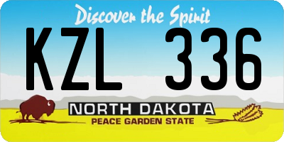 ND license plate KZL336