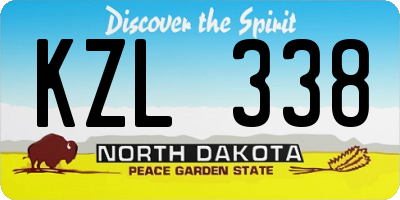 ND license plate KZL338