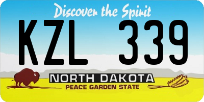 ND license plate KZL339