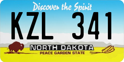ND license plate KZL341