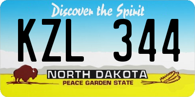 ND license plate KZL344