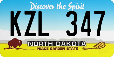 ND license plate KZL347