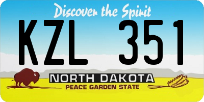 ND license plate KZL351
