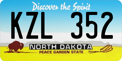 ND license plate KZL352