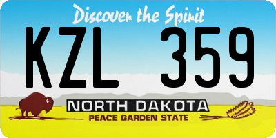 ND license plate KZL359