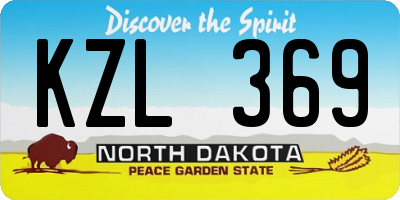 ND license plate KZL369