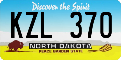 ND license plate KZL370