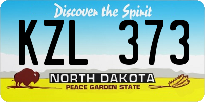 ND license plate KZL373