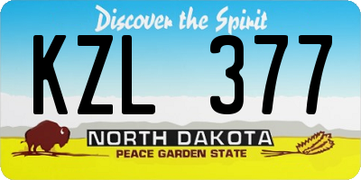 ND license plate KZL377