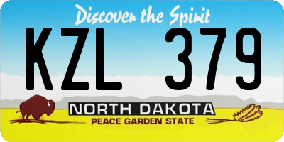 ND license plate KZL379