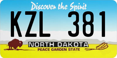 ND license plate KZL381