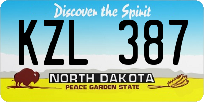 ND license plate KZL387