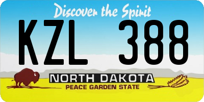 ND license plate KZL388