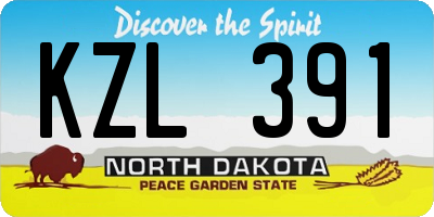 ND license plate KZL391